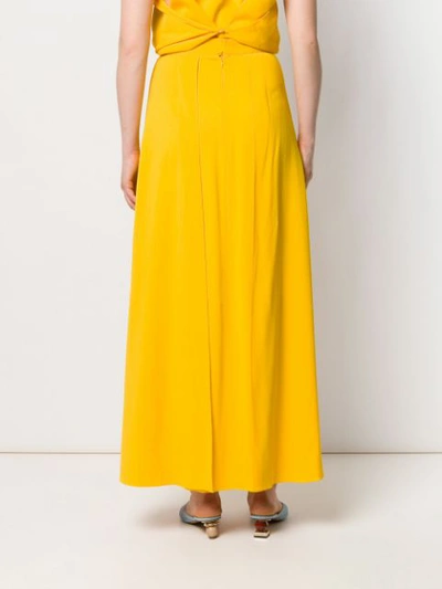 Shop Maison Rabih Kayrouz Flared Maxi Skirt In Yellow