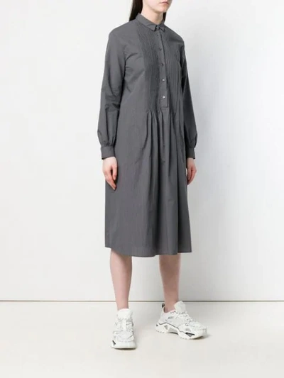 Shop Aspesi Pinstripe Shirt Dress In Grey