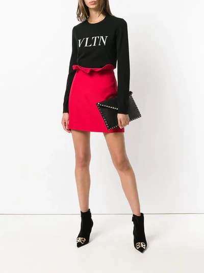 Shop Valentino Vltn Crewneck Jumper In Black