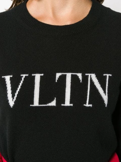 Shop Valentino Vltn Crewneck Jumper In Black