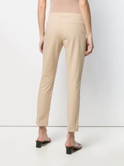 Shop Lorena Antoniazzi Beige Slim Fit Trousers In Neutrals