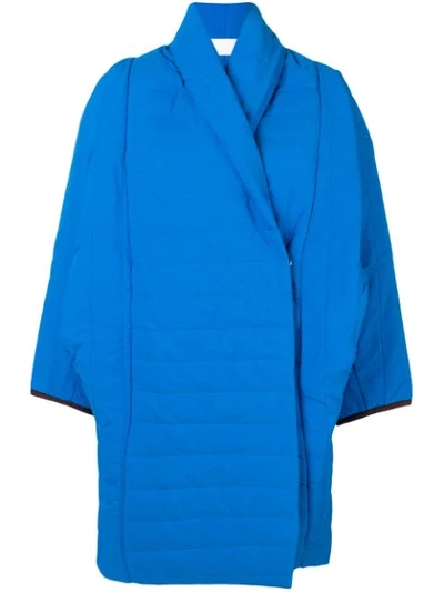 Shop Reality Studio Padded Cocoon Coat In Blue