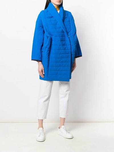 Shop Reality Studio Padded Cocoon Coat In Blue