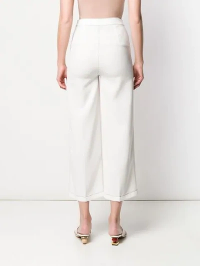 Shop Jovonna Lilleth Contrast Stitch Culottes In White