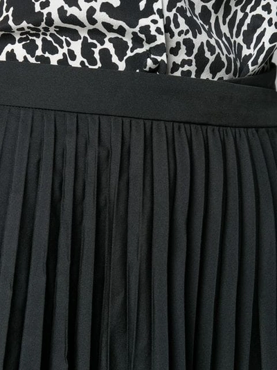 Shop Valentino Midi Pleated Skirt In Black