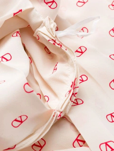 Shop Valentino Vlogo Print Pleated Skirt In Neutrals