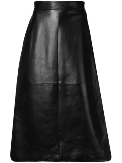 Shop Saint Laurent A-line Midi Skirt - Black