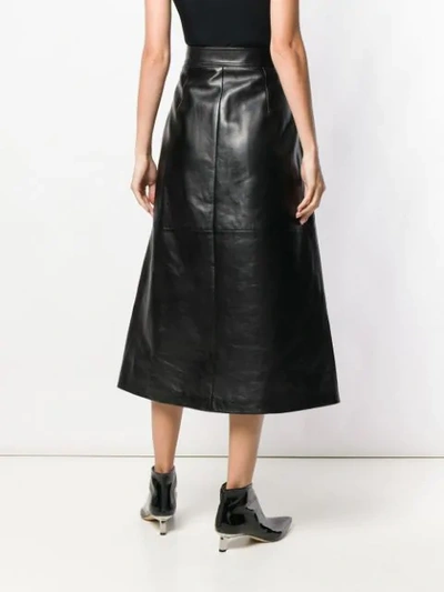 Shop Saint Laurent A-line Midi Skirt - Black