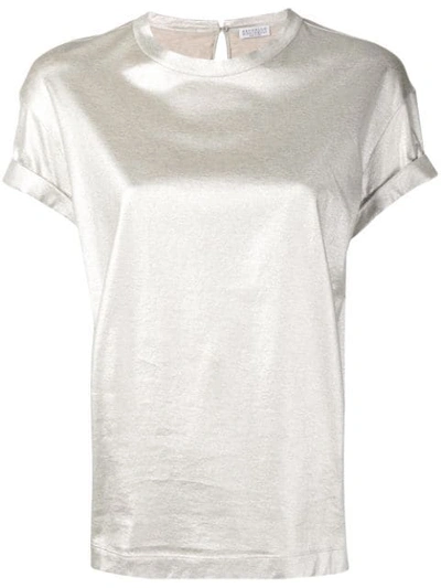 Shop Brunello Cucinelli Metallic T-shirt