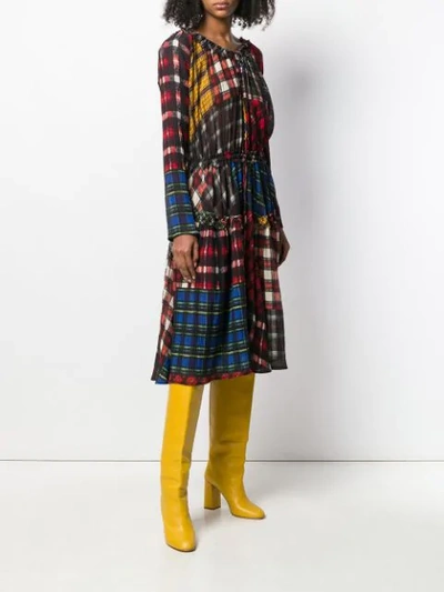 Dsquared2 Multi-check Pattern Dress In Red