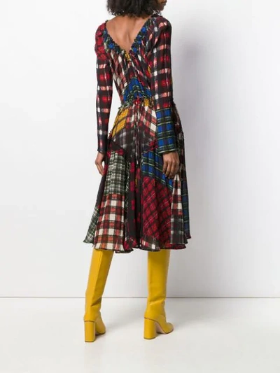 Dsquared2 Multi-check Pattern Dress In Red