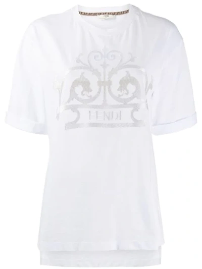 Shop Fendi Gate Logo T-shirt In White