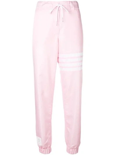 THOM BROWNE 4 条纹饰运动裤 - 粉色