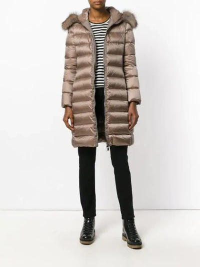 Shop Moncler Tinuviel Coat - Brown