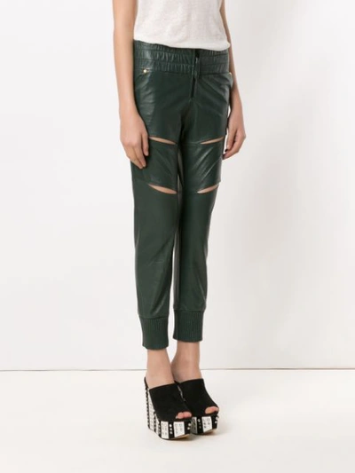 Shop Andrea Bogosian Leather Trousers - Green