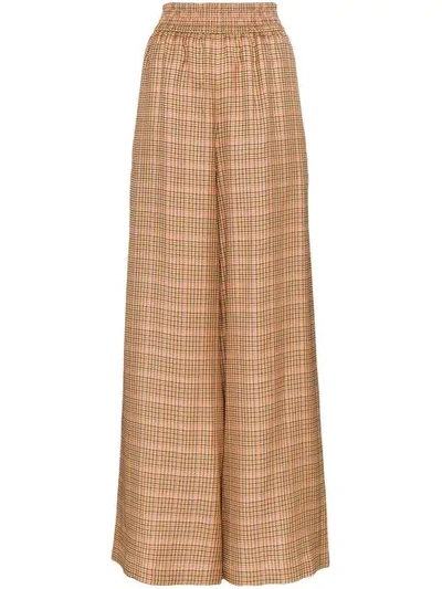 Shop Golden Goose Sophie High-rise Checked Trousers In A1 Light Brown Check