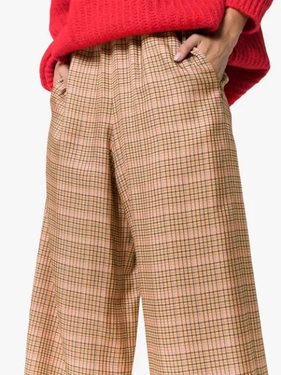Shop Golden Goose Sophie High-rise Checked Trousers In A1 Light Brown Check