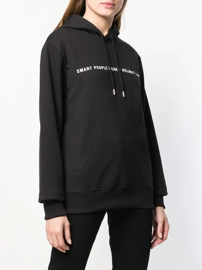 Shop Helmut Lang Logo Hooded Sweatshirt In Black