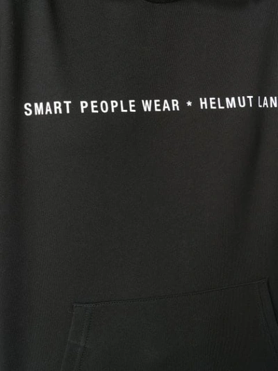 Shop Helmut Lang Logo Hooded Sweatshirt In Black