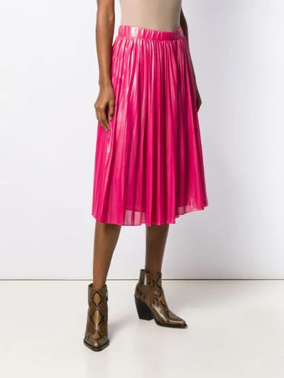 Shop Pinko Flared Midi Skirt In Pink