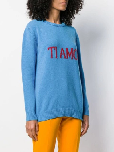 Shop Alberta Ferretti Ti Amo Sweater In Blue