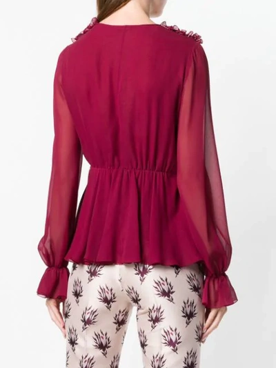 Shop Giambattista Valli Draped Blouse In Red