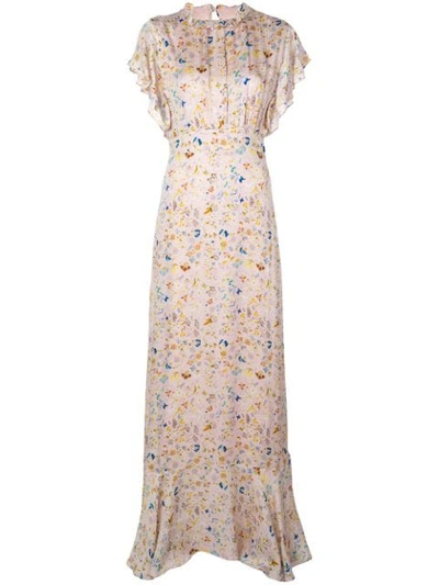 Shop Cynthia Rowley Talia Flutter Sleeve Maxi Dress In Mggrd - Magic Garden