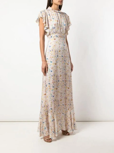 Shop Cynthia Rowley Talia Flutter Sleeve Maxi Dress In Mggrd - Magic Garden