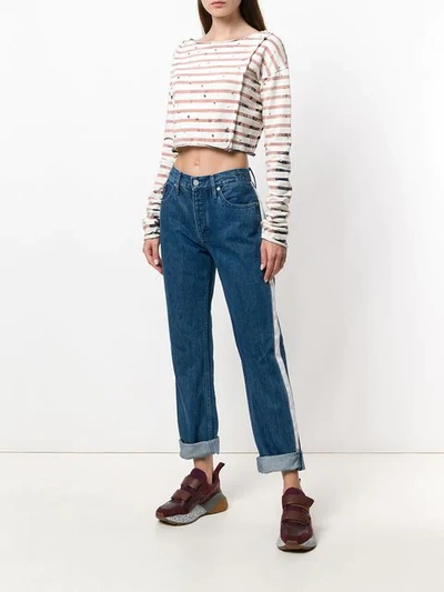 striped cropped T-shirt