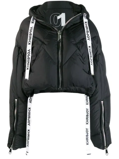 Shop Khrisjoy Hooded Puffer Jacket In Black