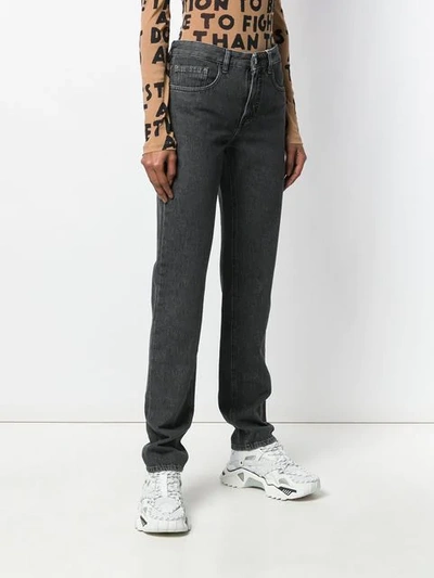 Shop Mm6 Maison Margiela Low Rise Straight Jeans In Grey