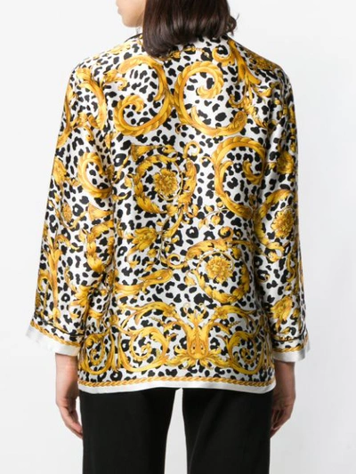 Shop P.a.r.o.s.h Flared Printed Shirt In White