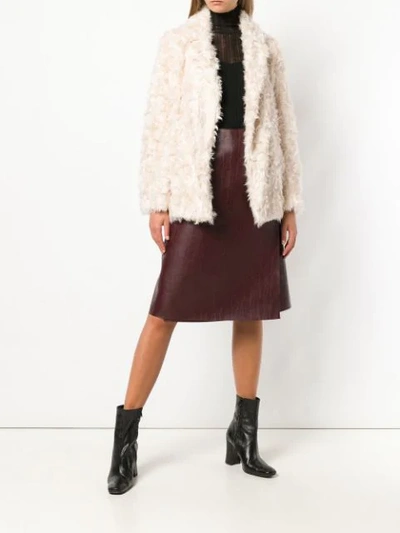Shop Theory Faux Shearling Jacket In Neutrals
