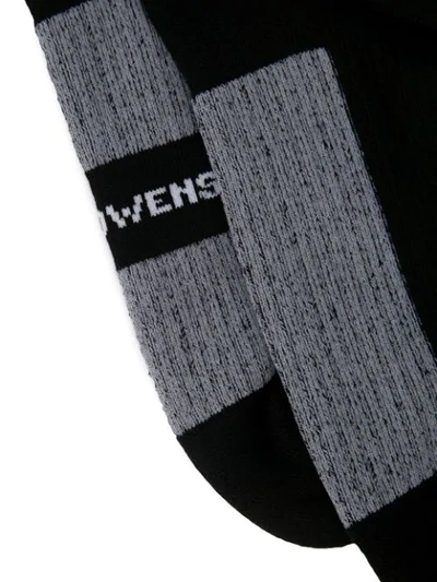 Shop Rick Owens Logo Knit Socks In Black/milk