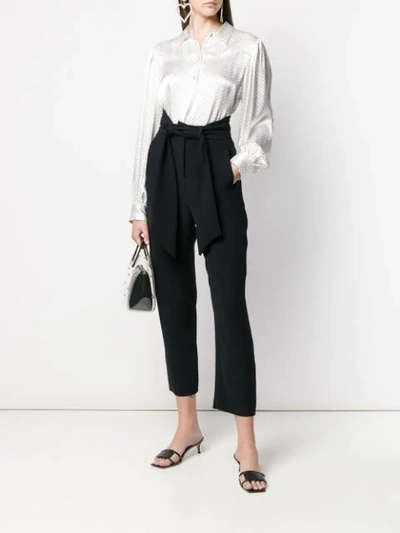 Shop Pinko Cropped Trousers In Black