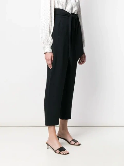 Shop Pinko Cropped Trousers In Black