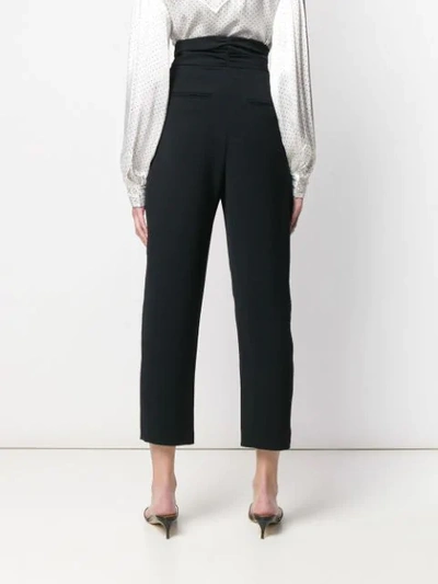 Shop Pinko Cropped Trousers In Black