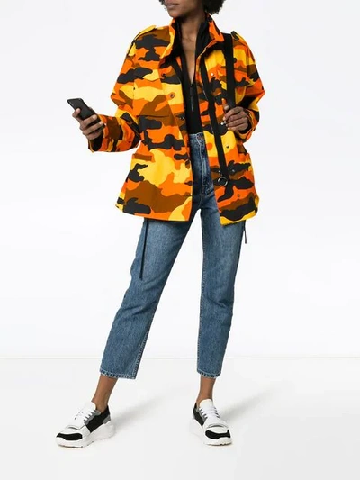 Shop Off-white Camouflage Print Parka In Orange