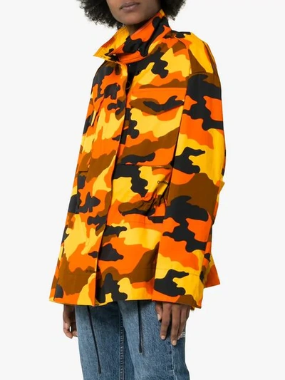 Shop Off-white Camouflage Print Parka In Orange