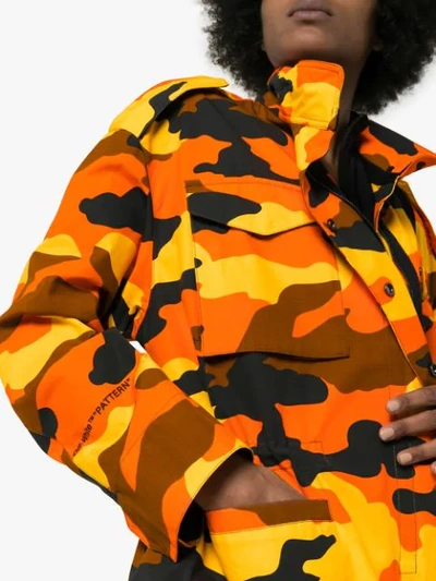 Shop Off-white Camouflage Print Parka In Orange