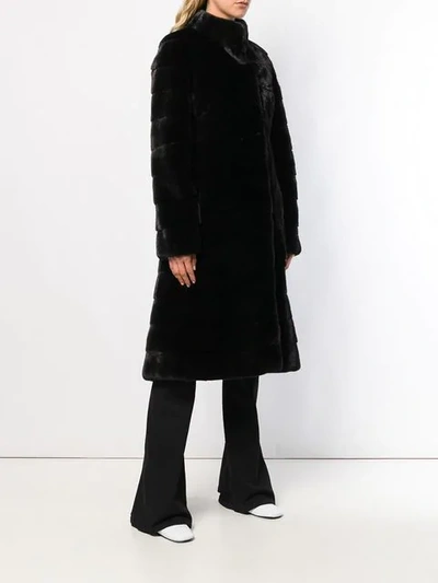 Shop Liska Valencia Coat In Black Glama