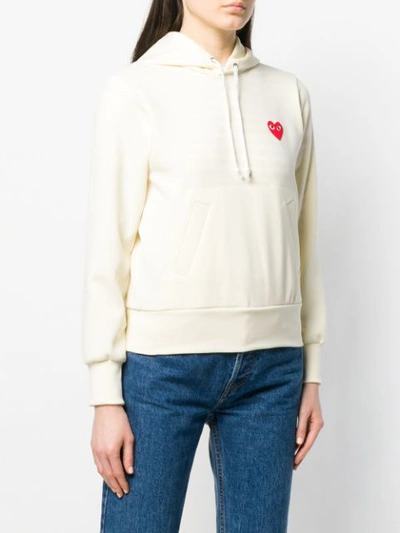 COMME DES GARÇONS PLAY LOGO EMBROIDERED HOODIE - 黄色