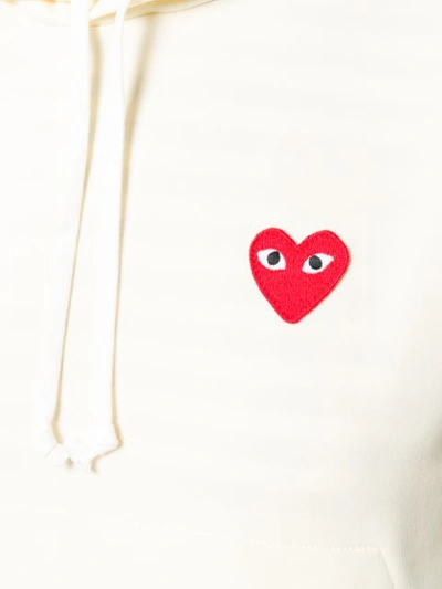 COMME DES GARÇONS PLAY LOGO EMBROIDERED HOODIE - 黄色