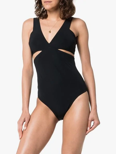 Shop Araks Ursa V-neck Cutout Swimsuit In Black