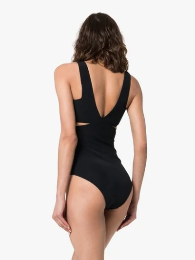 Shop Araks Ursa V-neck Cutout Swimsuit In Black