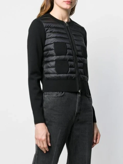 Shop Moncler Padded Knit Jacket In 999 Black