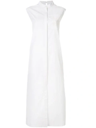 Shop Jil Sander Embroidered Floral Patch Shirt Dress In White