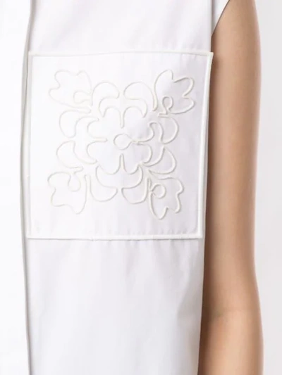 Shop Jil Sander Embroidered Floral Patch Shirt Dress In White