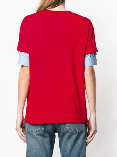 Nº21 层搭短袖T恤 - 红色