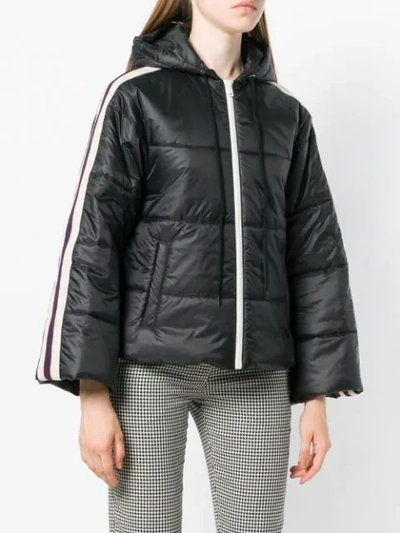 Shop Gucci Hooded Puffer Jacket In Black